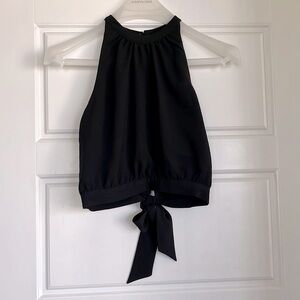 Aritzia Wilfred - black back slit, high neck tank top